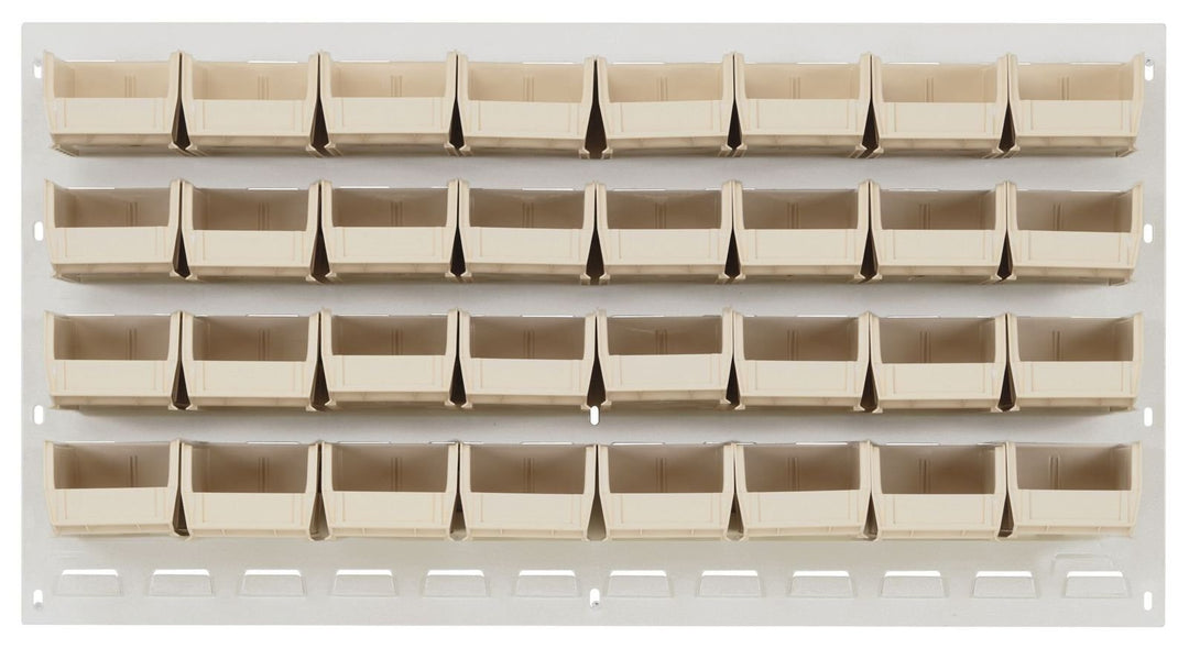 Quantum Storage Systems QLP - 3619HC - 210 - 32IV Louvered Panel, Wall Mount with 32 Ivory Bins MTESolutions