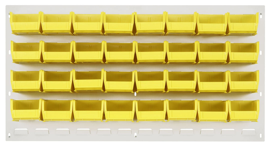 Quantum Storage Systems QLP - 3619HC - 210 - 32YL Louvered Panel, Wall Mount with 32 Yellow Bins MTESolutions