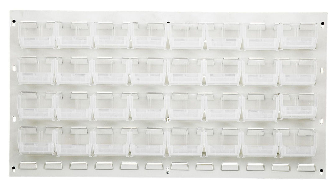 Quantum Storage Systems QLP - 3619HC - 220 - 32CL Louvered Panel, Wall Mount with 32 Clear Bins MTESolutions