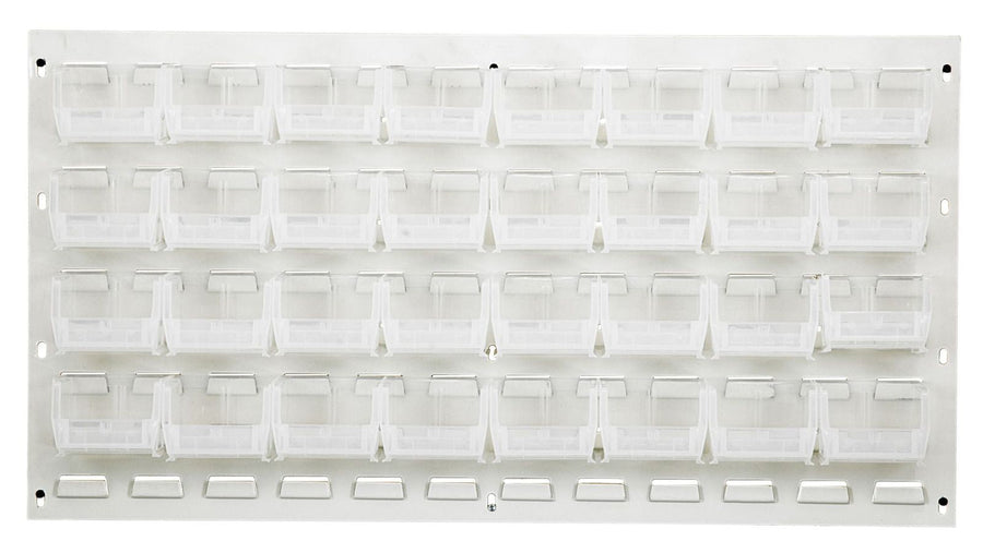 Quantum Storage Systems QLP - 3619HC - 220 - 32CL Louvered Panel, Wall Mount with 32 Clear Bins MTESolutions