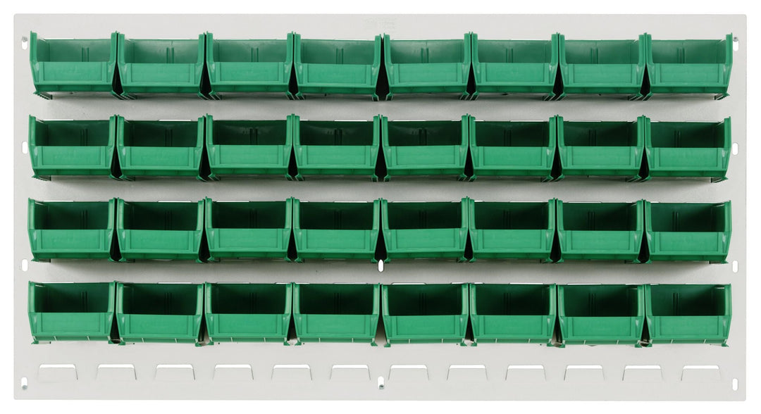 Quantum Storage Systems QLP - 3619HC - 220 - 32GN Louvered Panel, Wall Mount with 32 Green Bins MTESolutions