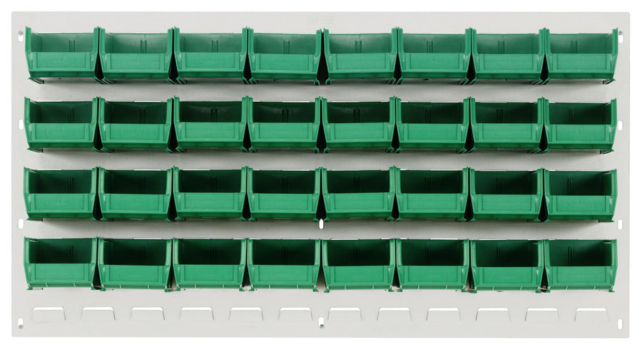 Quantum Storage Systems QLP - 3619HC - 220 - 32GN Louvered Panel, Wall Mount with 32 Green Bins MTESolutions