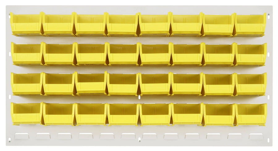 Quantum Storage Systems QLP - 3619HC - 220 - 32YL Louvered Panel, Wall Mount with 32 Yellow Bins MTESolutions