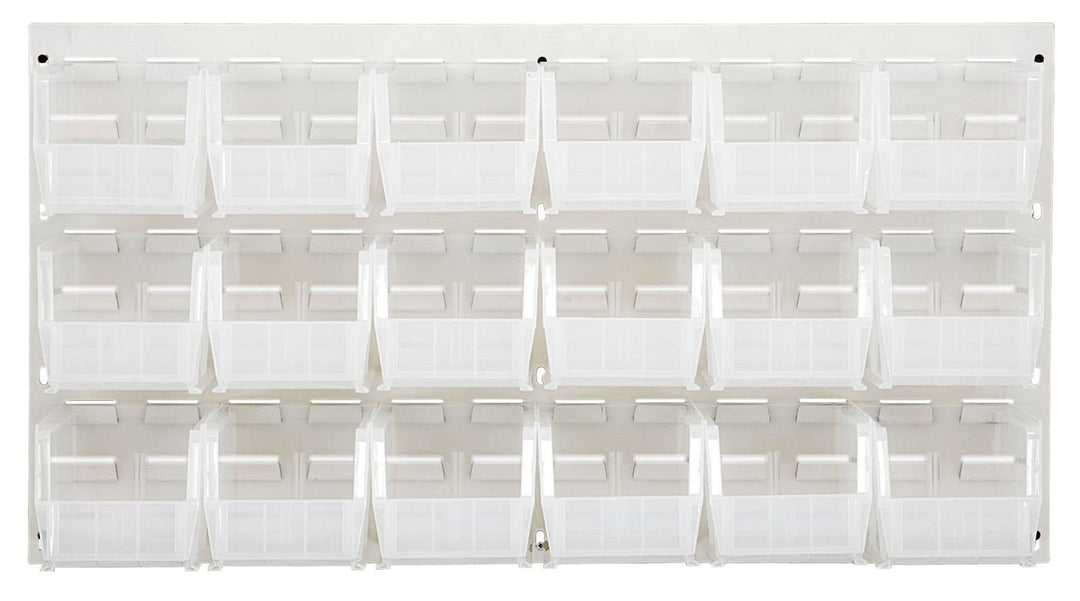 Quantum Storage Systems QLP - 3619HC - 230 - 18CL Louvered Panel, Wall Mount with 18 Clear Bins MTESolutions