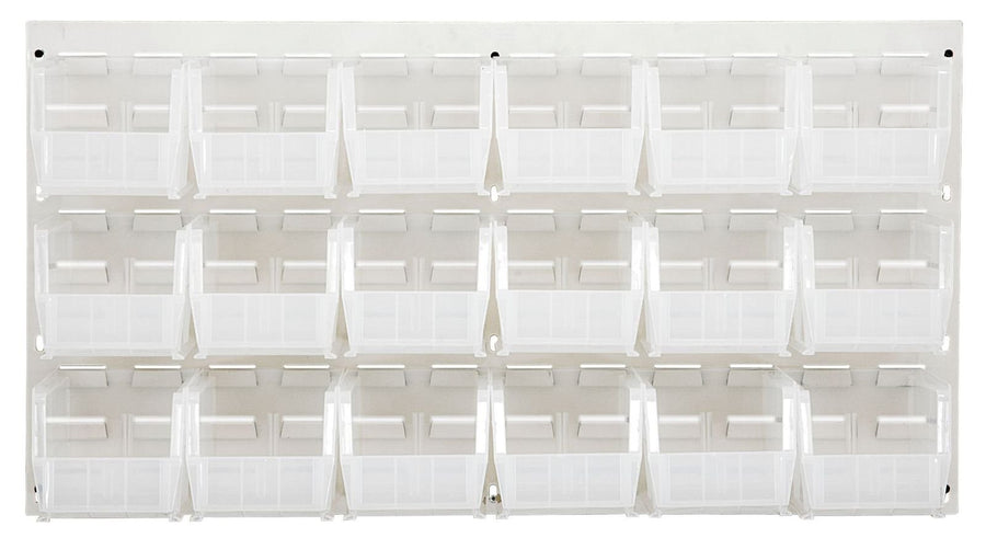 Quantum Storage Systems QLP - 3619HC - 230 - 18CL Louvered Panel, Wall Mount with 18 Clear Bins MTESolutions