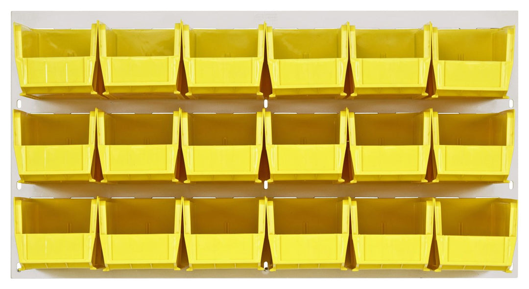 Quantum Storage Systems QLP - 3619HC - 230 - 18YL Louvered Panel, Wall Mount with 18 Yellow Bins MTESolutions
