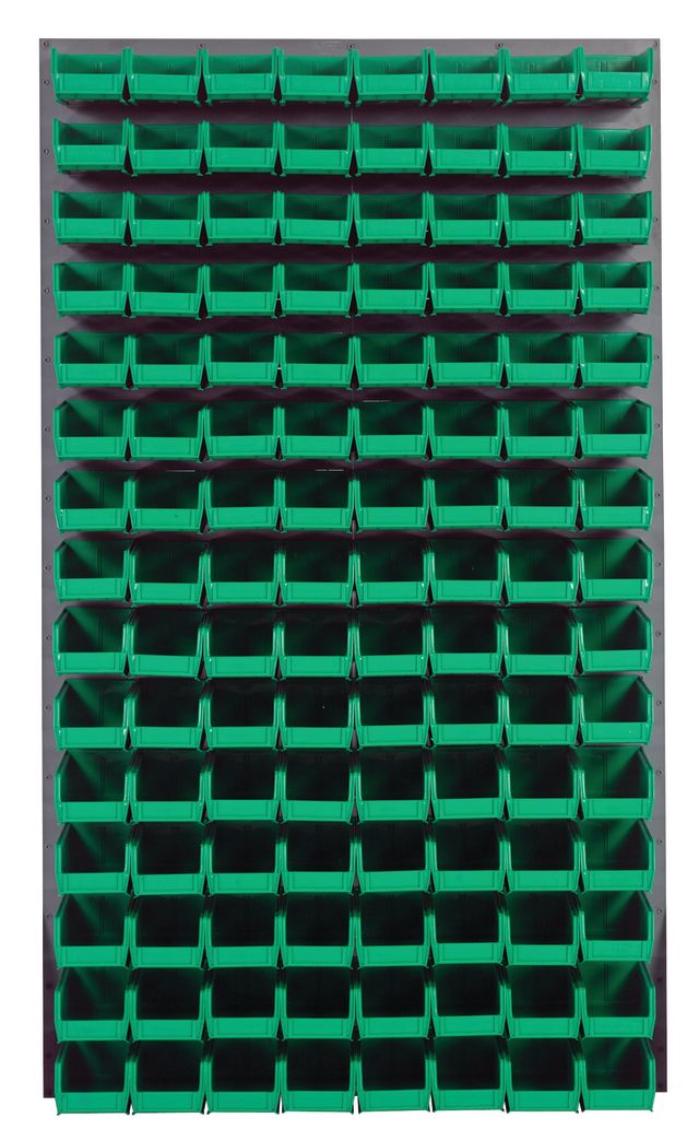 Quantum Storage Systems QLP - 3661 - 220 - 120GN Louvered Panel, Wall Mount with 120 Green Bins MTESolutions