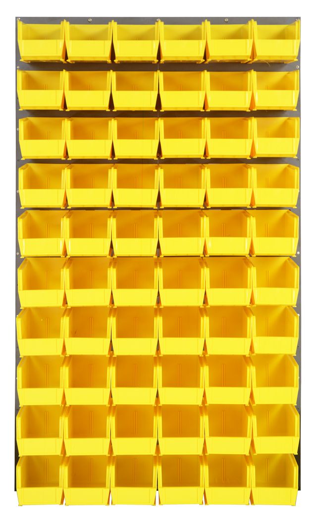 Quantum Storage Systems QLP - 3661 - 230 - 60YL Louvered Panel, Wall Mount with 60 Yellow Bins MTESolutions