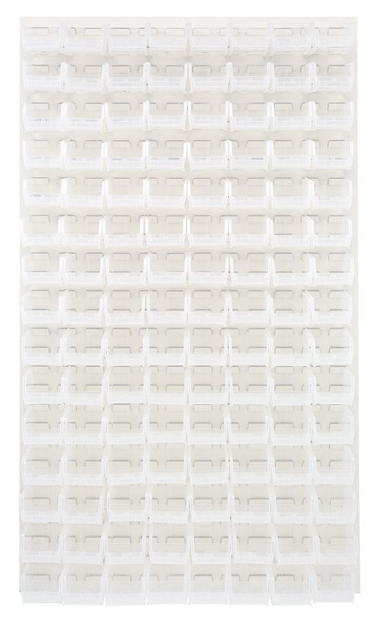 Quantum Storage Systems QLP - 3661HC - 220 - 120CL Louvered Panel, Wall Mount with 120 Clear Bins MTESolutions