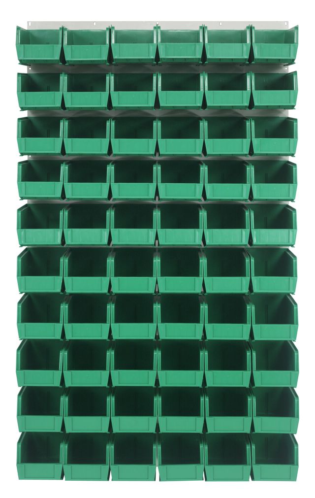 Quantum Storage Systems QLP - 3661HC - 230 - 60GN Louvered Panel, Wall Mount with 60 Green Bins MTESolutions