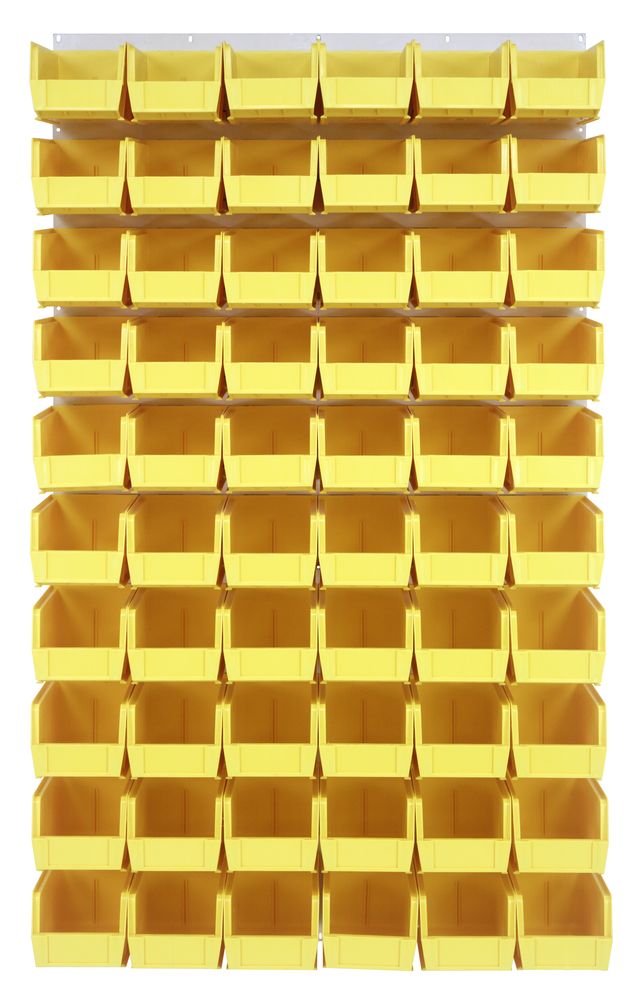 Quantum Storage Systems QLP - 3661HC - 230 - 60YL Louvered Panel, Wall Mount with 60 Yellow Bins MTESolutions