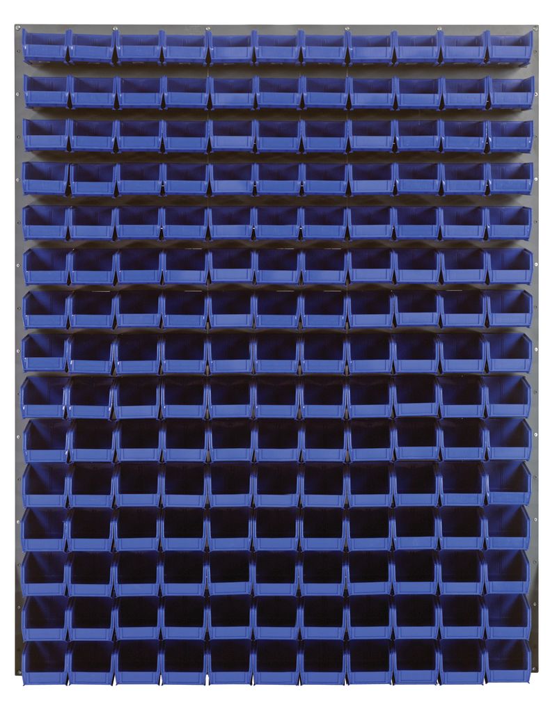 Quantum Storage Systems QLP - 4861 - 220 - 165BL Louvered Panel, Wall Mount with 165 Blue Bins MTESolutions