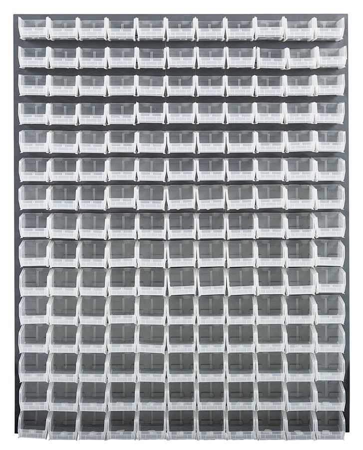 Quantum Storage Systems QLP - 4861 - 220 - 165CL Louvered Panel, Wall Mount with 165 Clear Bins MTESolutions