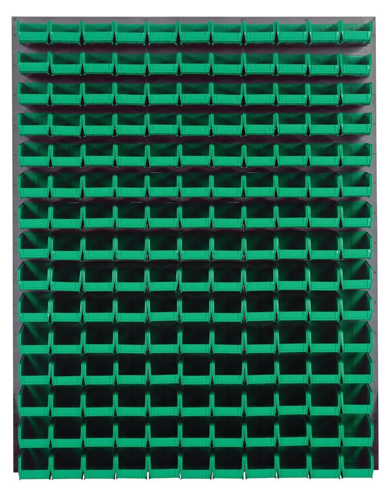 Quantum Storage Systems QLP - 4861 - 220 - 165GN Louvered Panel, Wall Mount with 165 Green Bins MTESolutions