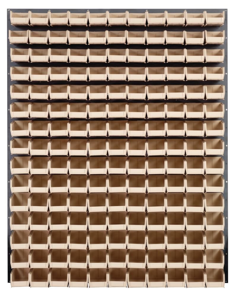 Quantum Storage Systems QLP - 4861 - 220 - 165IV Louvered Panel, Wall Mount with 165 Ivory Bins MTESolutions