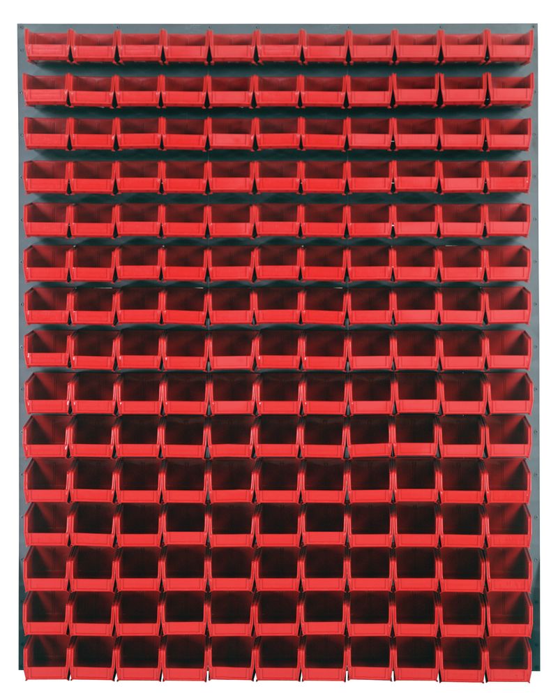 Quantum Storage Systems QLP - 4861 - 220 - 165RD Louvered Panel, Wall Mount with 165 Red Bins MTESolutions