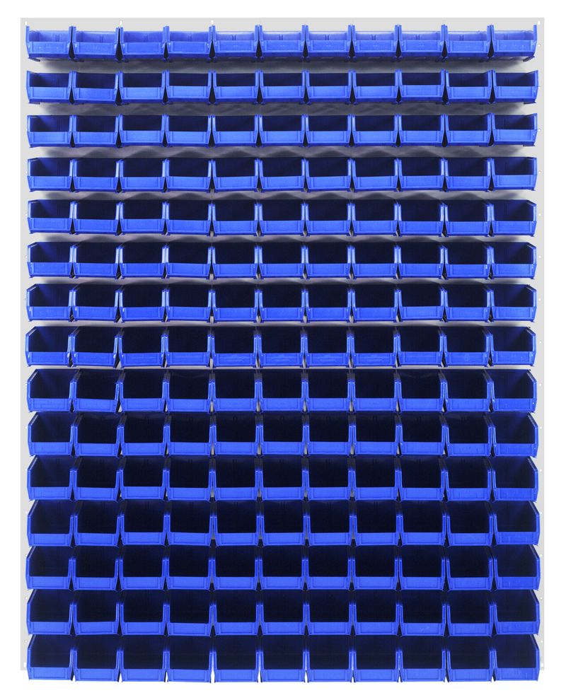 Quantum Storage Systems QLP - 4861HC - 220 - 165BL Louvered Panel, Wall Mount with 165 Blue Bins MTESolutions
