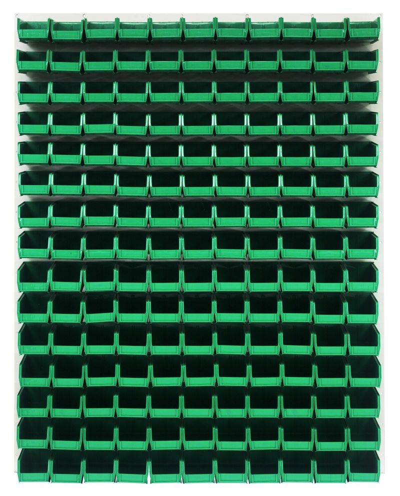 Quantum Storage Systems QLP - 4861HC - 220 - 165GN Louvered Panel, Wall Mount with 165 Green Bins MTESolutions