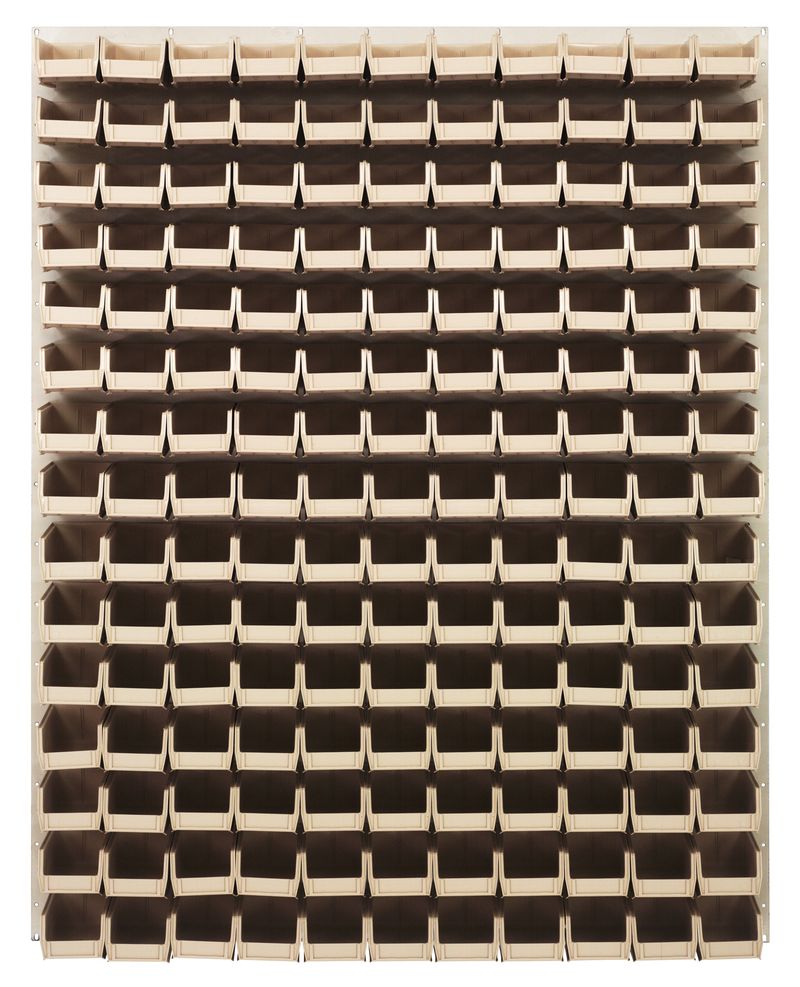 Quantum Storage Systems QLP - 4861HC - 220 - 165IV Louvered Panel, Wall Mount with 165 Ivory Bins MTESolutions