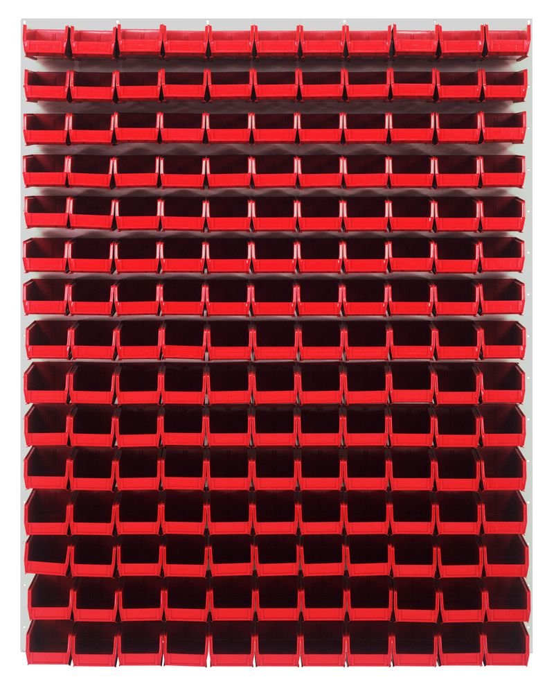 Quantum Storage Systems QLP - 4861HC - 220 - 165RD Louvered Panel, Wall Mount with 165 Red Bins MTESolutions