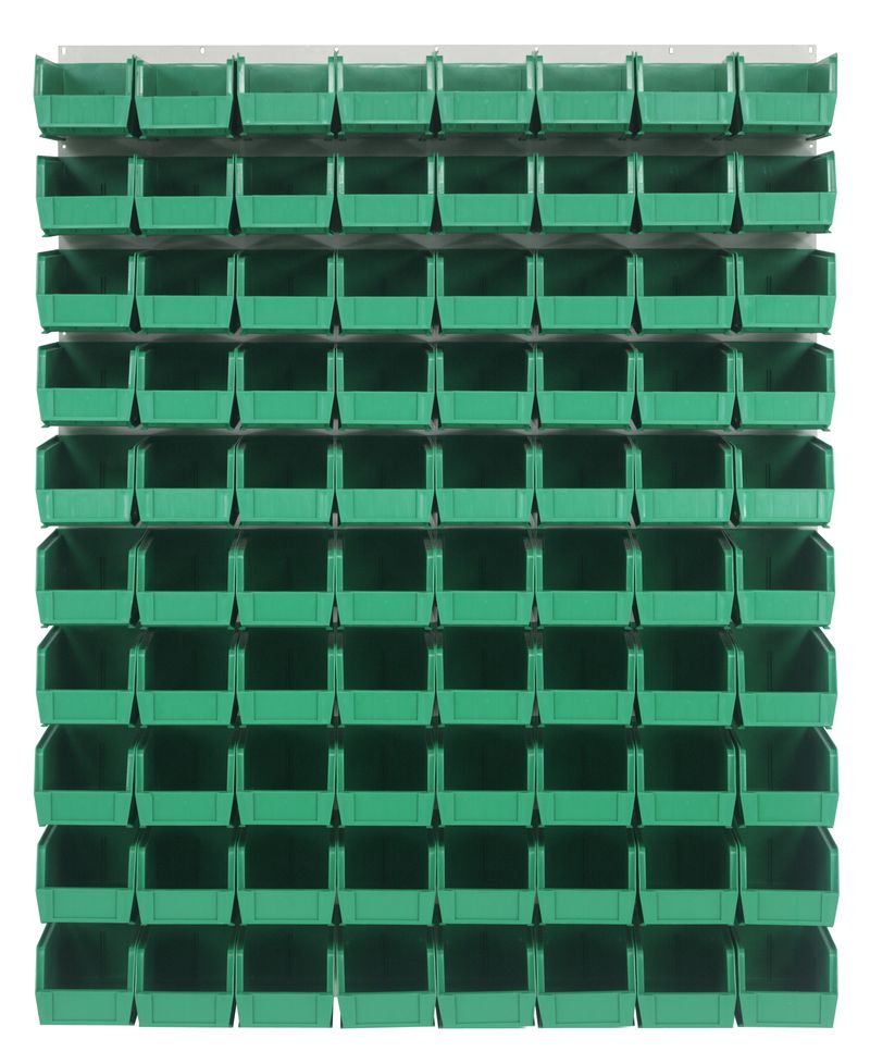 Quantum Storage Systems QLP - 4861HC - 230 - 80GN Louvered Panel, Wall Mount with 80 Green Bins MTESolutions