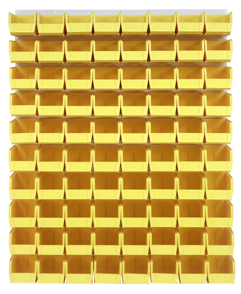 Quantum Storage Systems QLP - 4861HC - 230 - 80YL Louvered Panel, Wall Mount with 80 Yellow Bins MTESolutions
