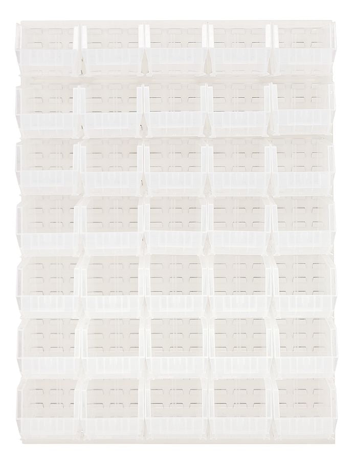Quantum Storage Systems QLP - 4861HC - 240 - 35CL Louvered Panel, Wall Mount with 35 Clear Bins MTESolutions