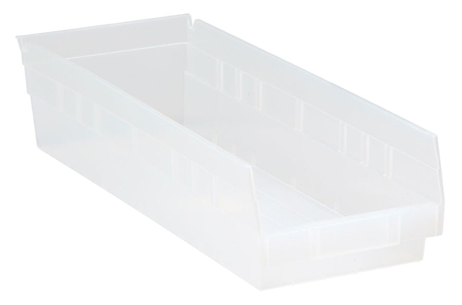 Quantum Storage Systems QSB104CL Economy Shelf Bin Clear Carton of 20 MTESolutions