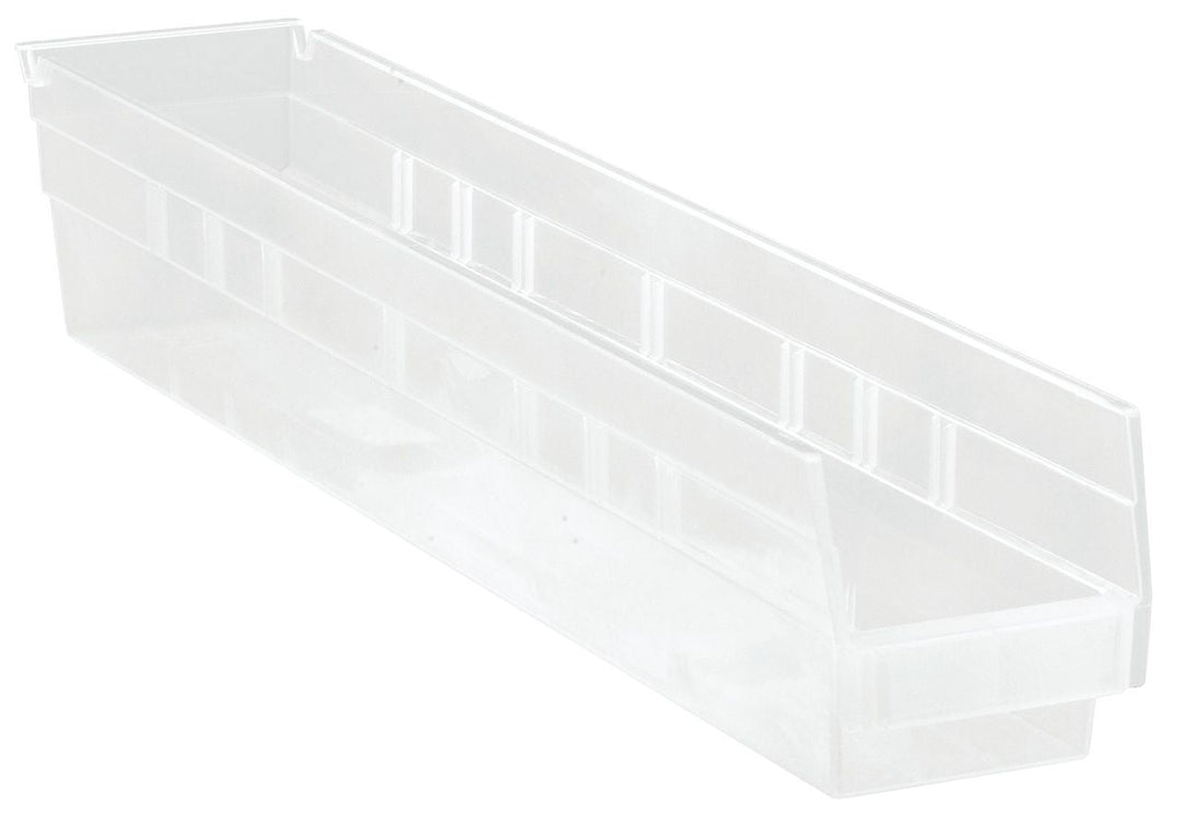Quantum Storage Systems QSB105CL Economy Shelf Bin Clear Carton of 16 MTESolutions