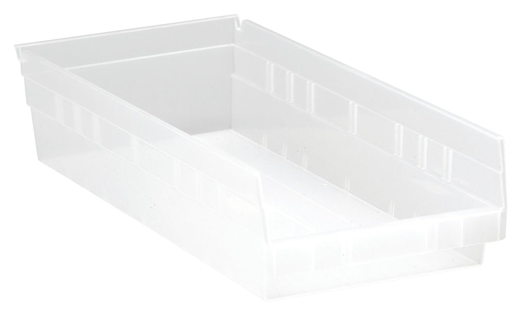Quantum Storage Systems QSB108CL Economy Shelf Bin Clear Carton of 10 MTESolutions