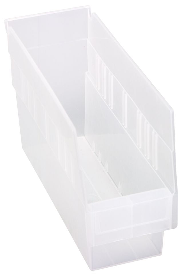 Quantum Storage Systems QSB201CL Economy Shelf Bin, Nesting Clear Carton of 36 MTESolutions