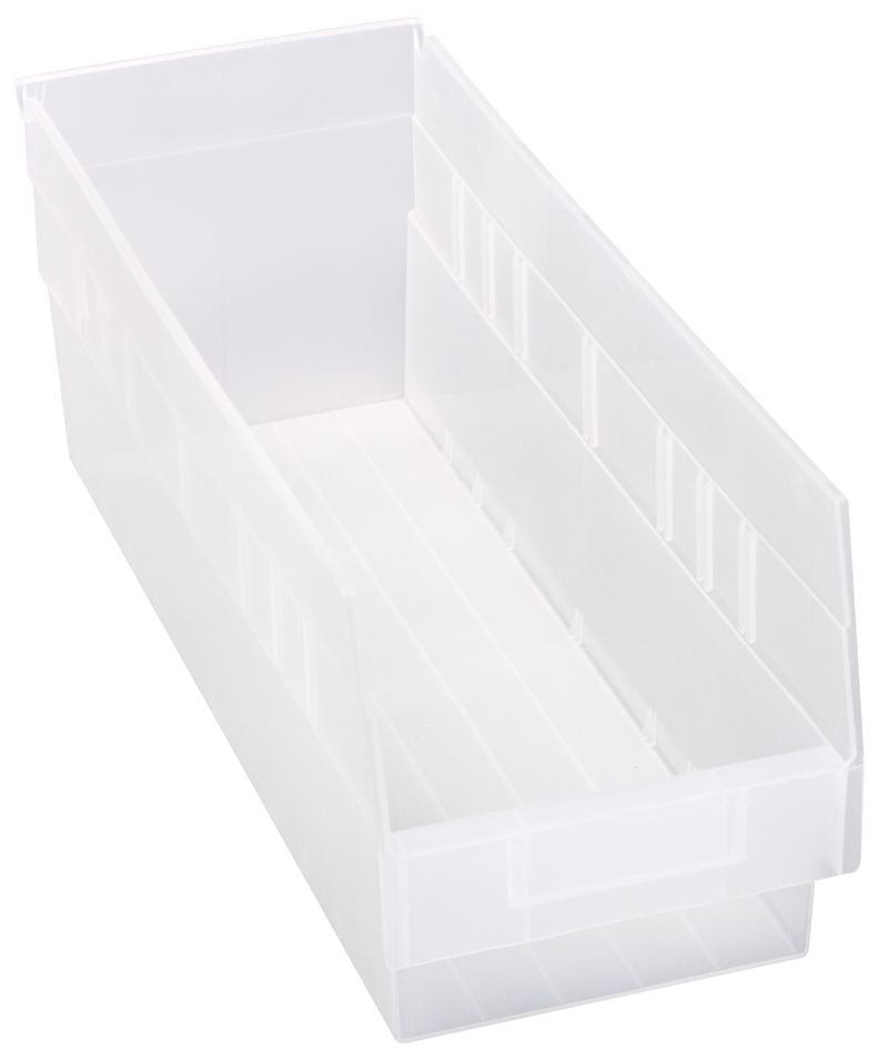 Quantum Storage Systems QSB204CL Economy Shelf Bin, Nesting Clear Carton of 20 MTESolutions