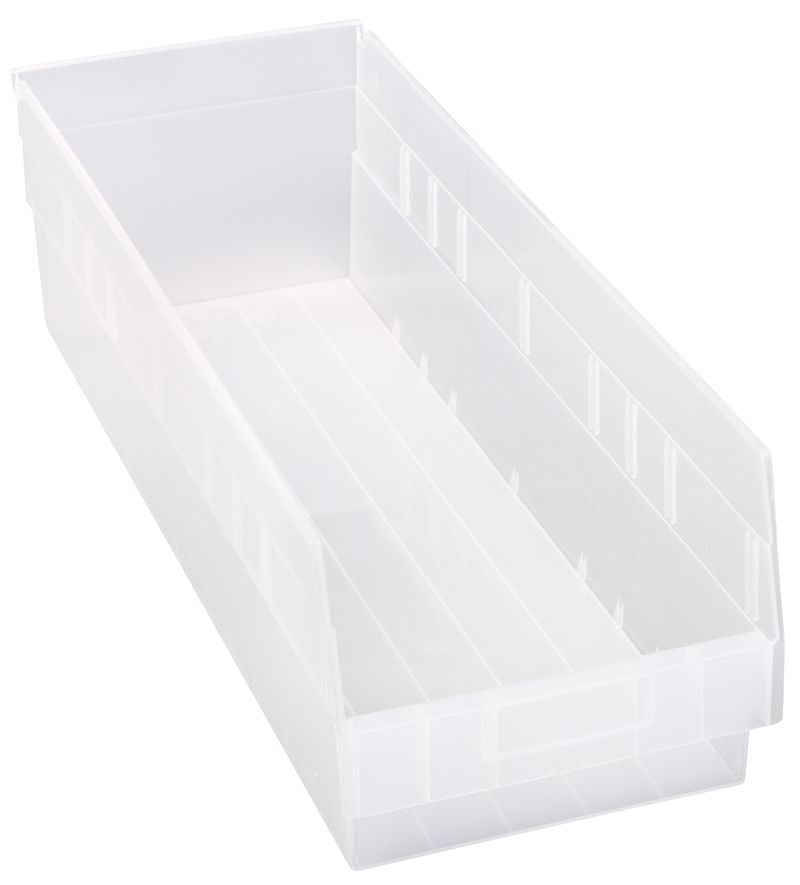Quantum Storage Systems QSB214CL Economy Shelf Bin, Nesting Clear Carton of 6 MTESolutions