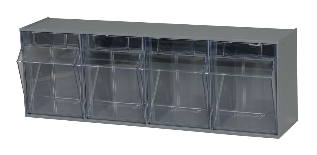 Quantum Storage Systems QTB304GY Tip Out Bin 4 Compartment Gray Cabinet MTESolutions