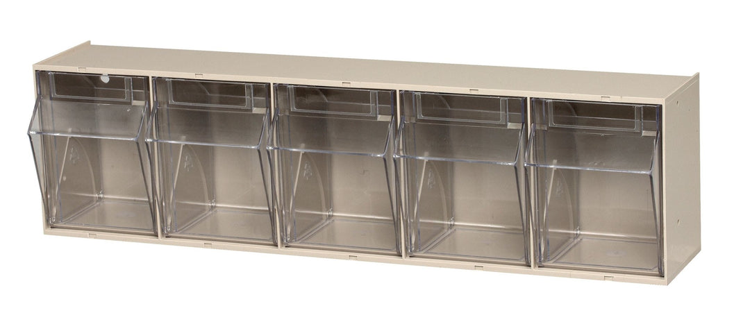 Quantum Storage Systems QTB305IV Tip Out Bins 5 Compartment Ivory Cabinet MTESolutions