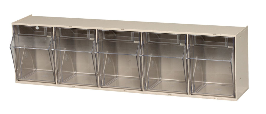Quantum Storage Systems QTB305IV Tip Out Bins 5 Compartment Ivory Cabinet MTESolutions