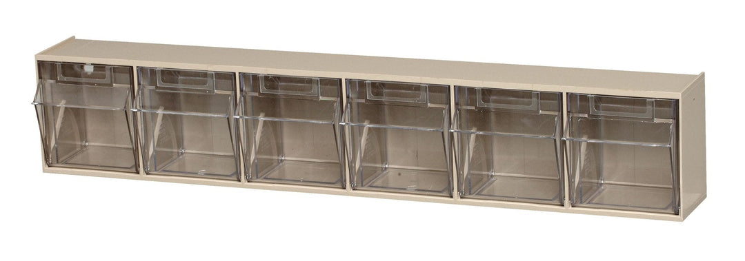 Quantum Storage Systems QTB306IV Tip Out Bins 6 Compartment Ivory Cabinet MTESolutions