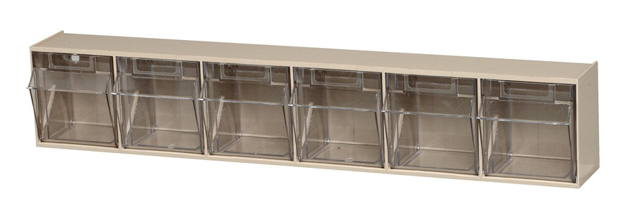 Quantum Storage Systems QTB306IV Tip Out Bins 6 Compartment Ivory Cabinet MTESolutions