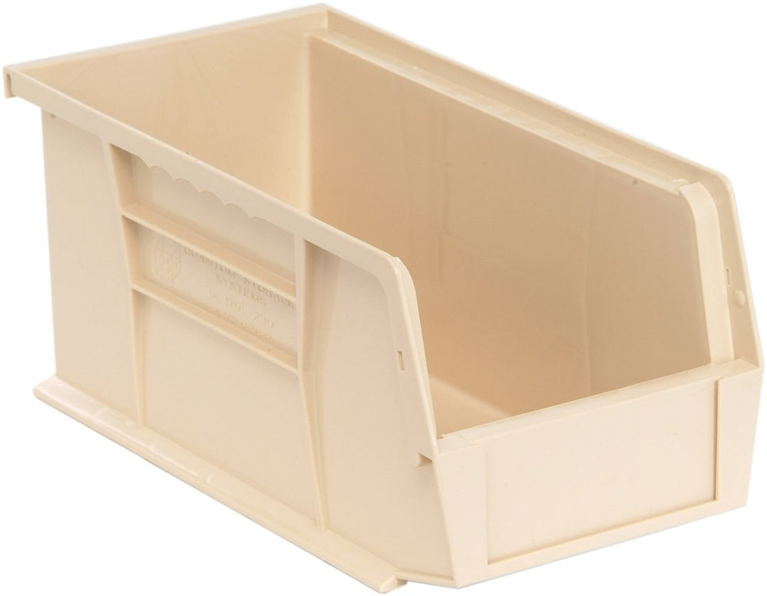Quantum Storage Systems QUS230IV Stacking or Hanging Bin Ivory Carton of 12 MTESolutions
