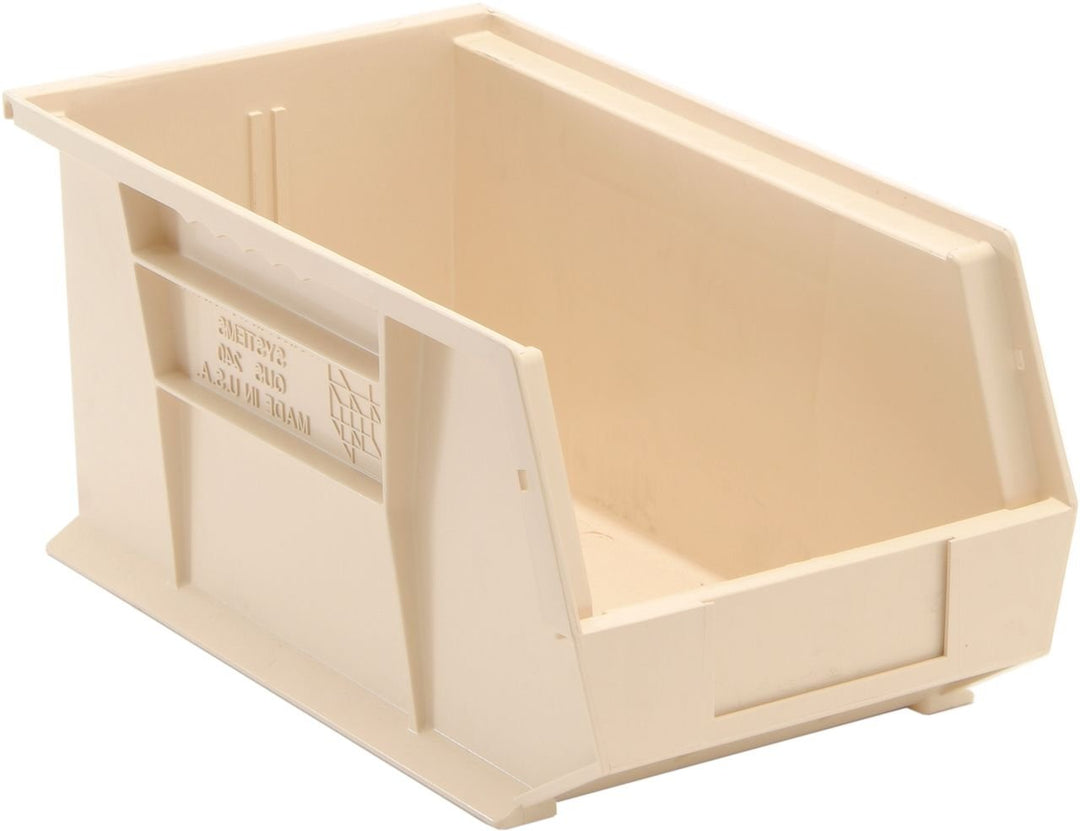 Quantum Storage Systems QUS240IV Stacking or Hanging Bin Ivory Carton of 12 MTESolutions