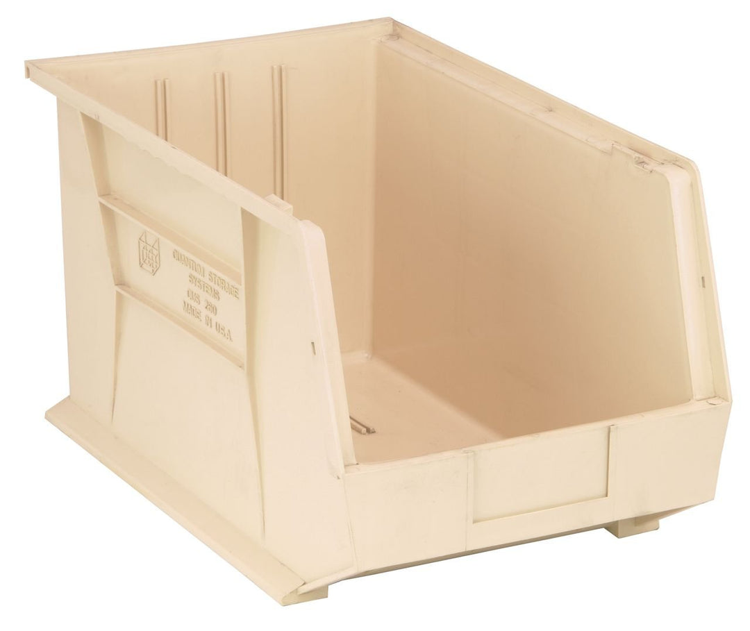 Quantum Storage Systems QUS260IV Stacking or Hanging Bin Ivory Carton of 4 MTESolutions