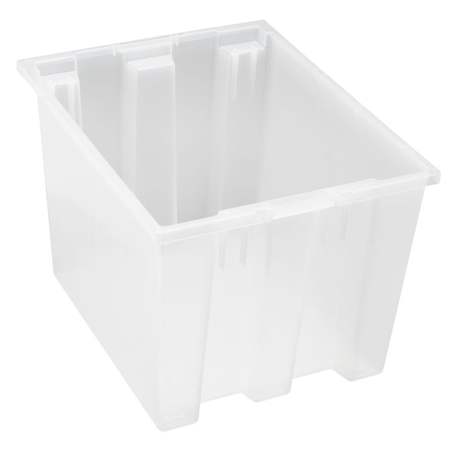 Quantum Storage Systems SNT195CL Stack and Nest Tote Clear Carton of 6 MTESolutions