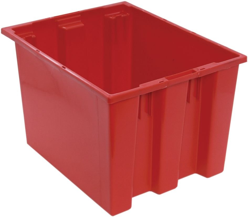 Quantum Storage Systems SNT195RD Stack and Nest Tote Red Carton of 6 MTESolutions