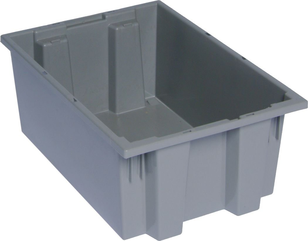 Quantum Storage Systems SNT200GY Stack and Nest Tote Gray Carton of 6 MTESolutions