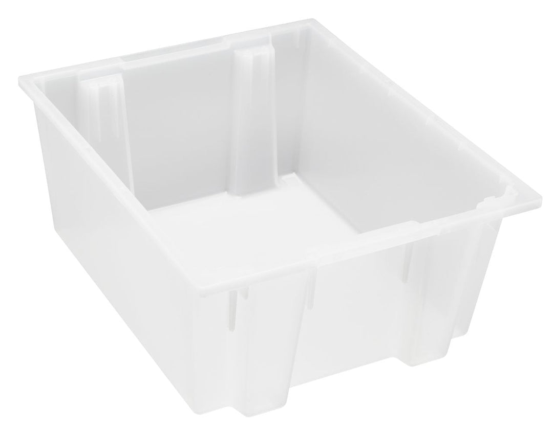 Quantum Storage Systems SNT225CL Stack and Nest Tote Clear Carton of 3 MTESolutions