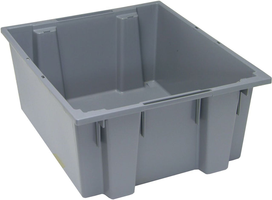 Quantum Storage Systems SNT225GY Stack and Nest Tote Gray Carton of 3 MTESolutions