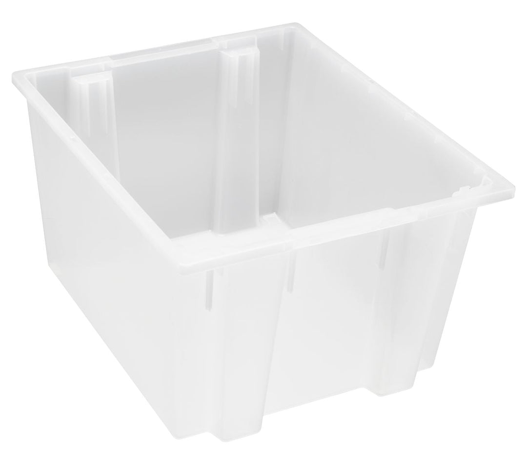 Quantum Storage Systems SNT230CL Stack and Nest Tote Clear Carton of 3 MTESolutions