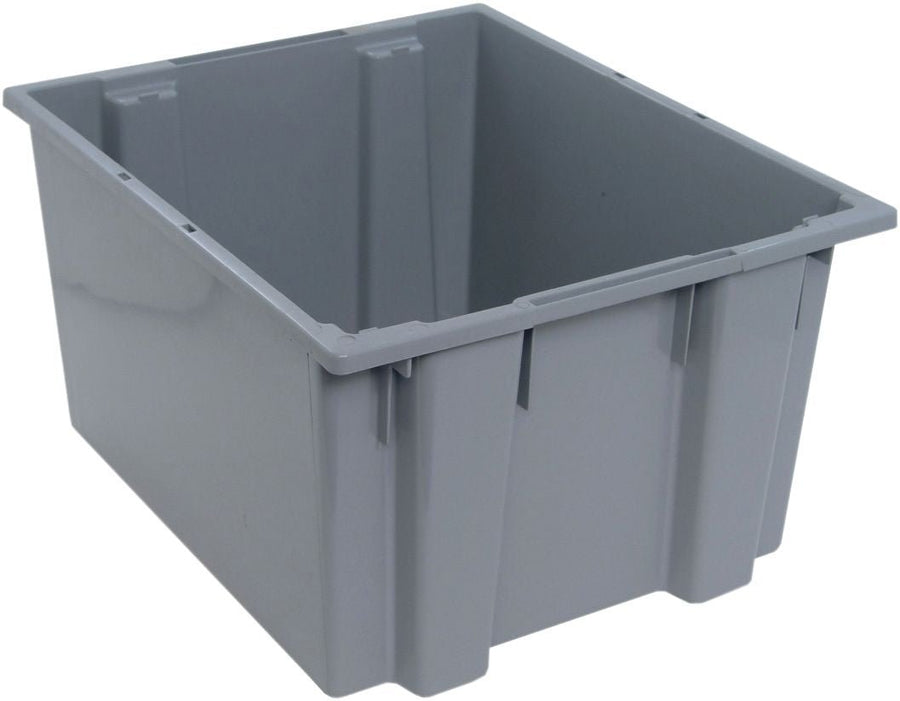 Quantum Storage Systems SNT230GY Stack and Nest Tote Gray Carton of 3 MTESolutions