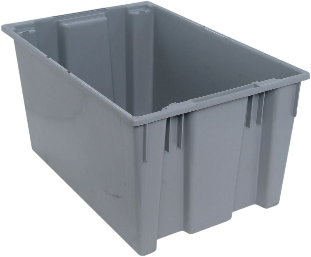 Quantum Storage Systems SNT300GY Stack and Nest Tote Gray Carton of 3 MTESolutions