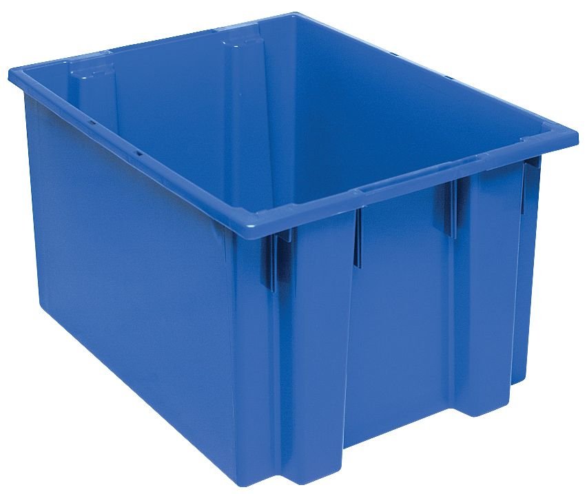 Quantum Storage Systems SSNT230BL Stack and Nest Tote Blue Carton of 3 MTESolutions